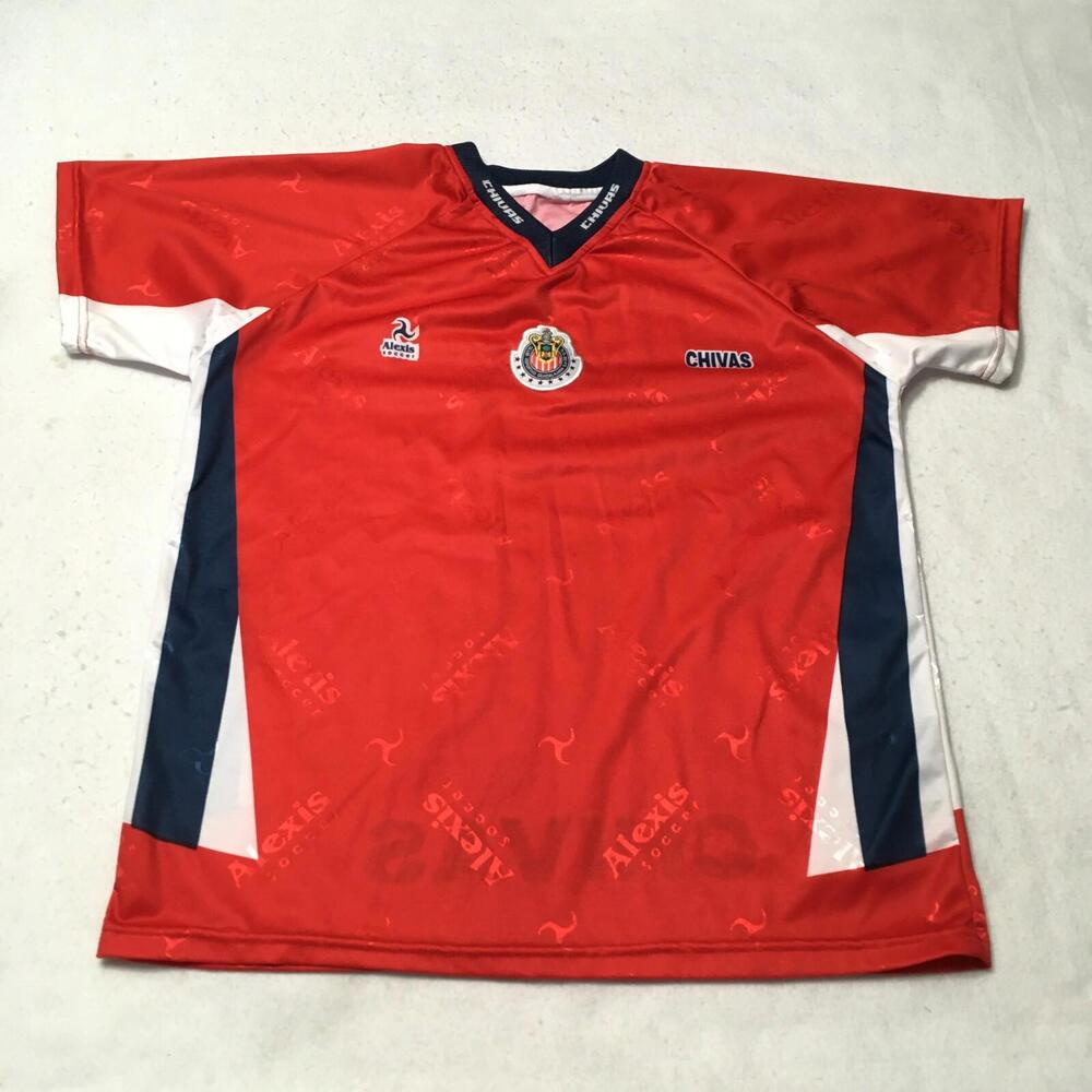 Chivas Jersey de Guadalajara alexis soccer hologram spellout collar